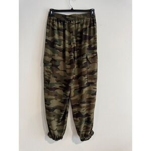 InTempo Camouflage Cargo Jogger Pants Womens Medium Green Elastic Waist cano